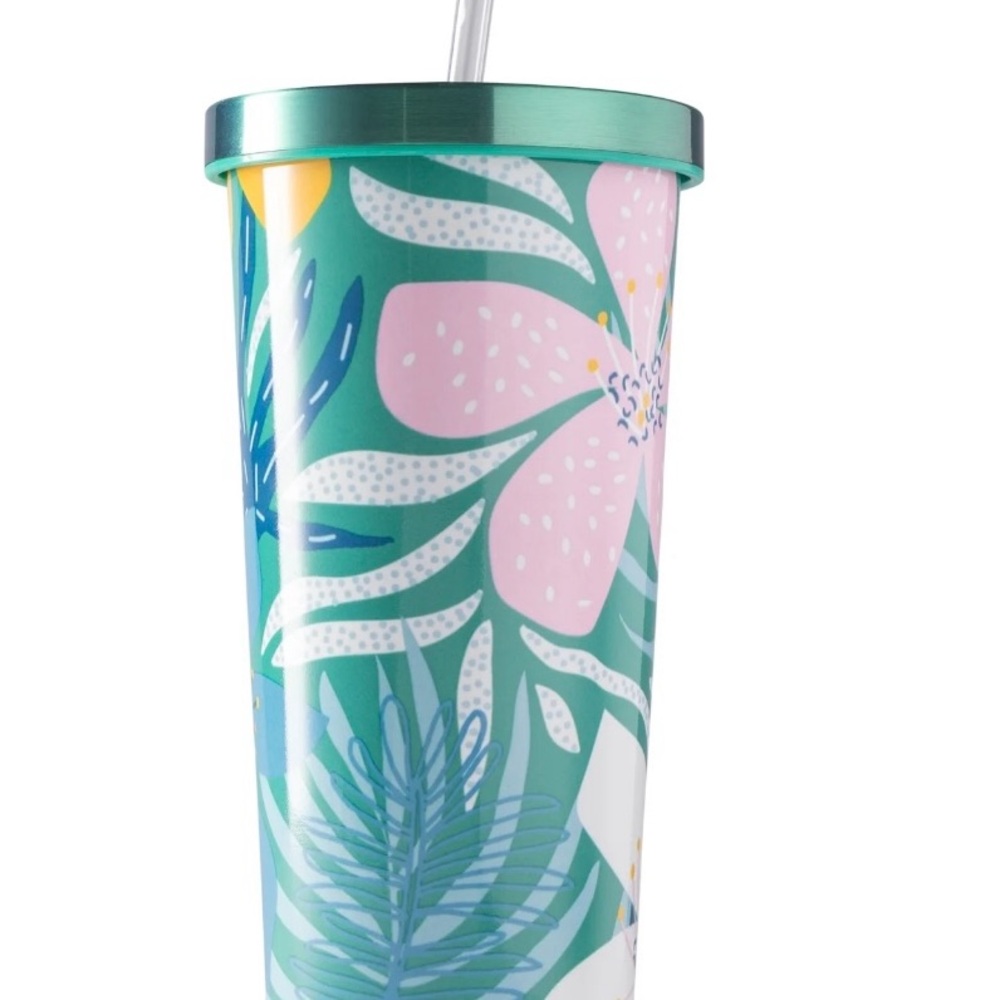 Green Tropical  Tal Ivy Stainless Steel Tumbler - 24 oz - - Picture 5 of 9